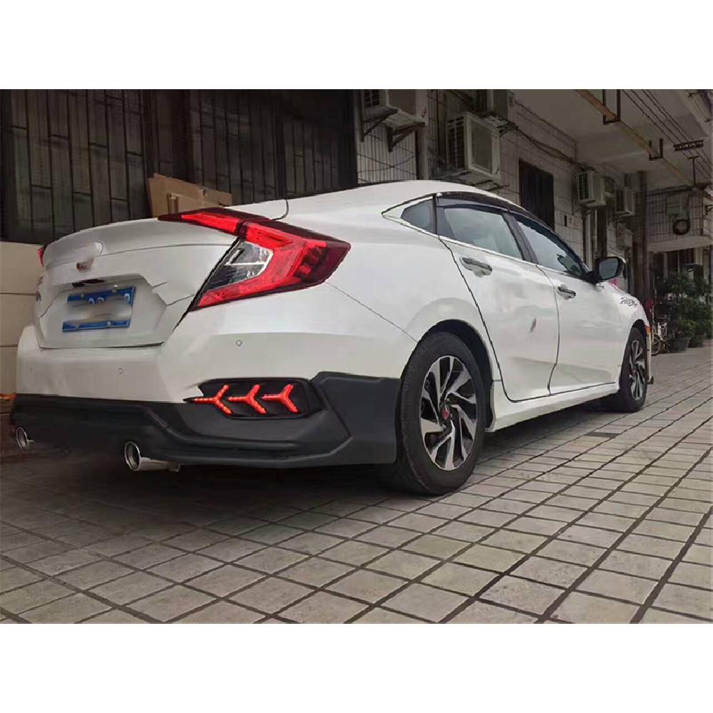 Y-Type Led Reflector Rear Bumper Tail Brake Lamp For Honda Civic 2016 2017 Sedan
