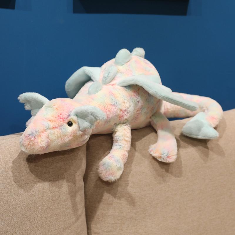 

Rainbow Dragon Plushie Lazure Dragon Plush Toy Ultra Soft Fluffy Stuffed Dragon Cute Flying Dragon Doll Cozy Cuddle Pillow 50cm