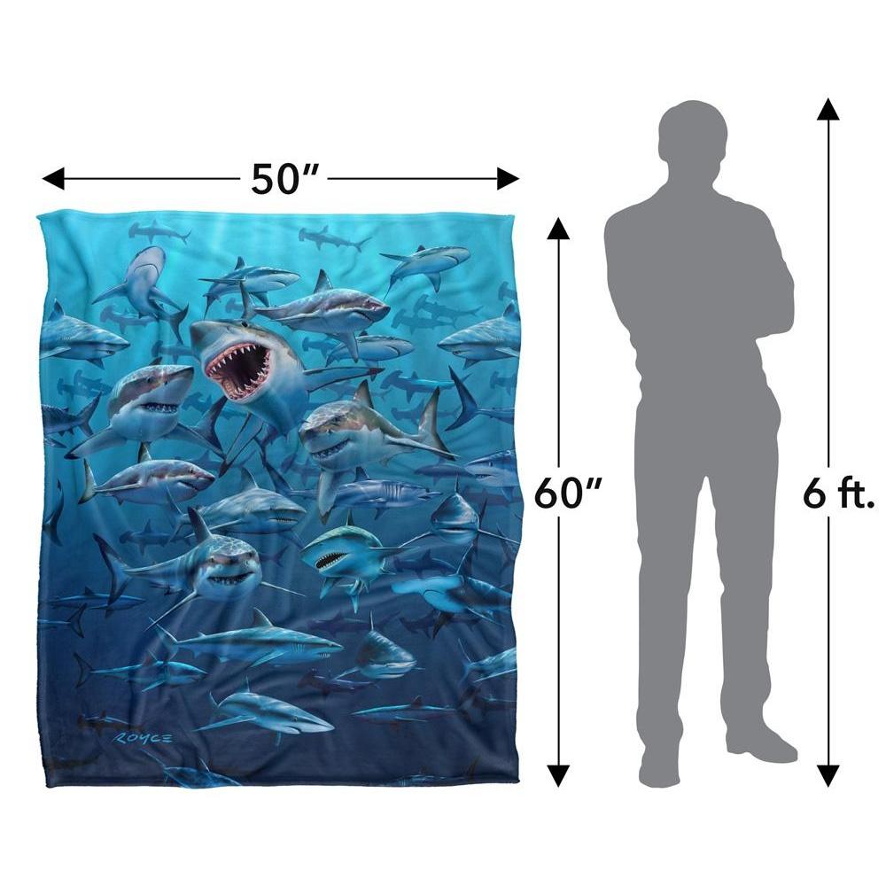 Royce McClure Wish You Were Here Silky Great White Shark Supersoft Blanket