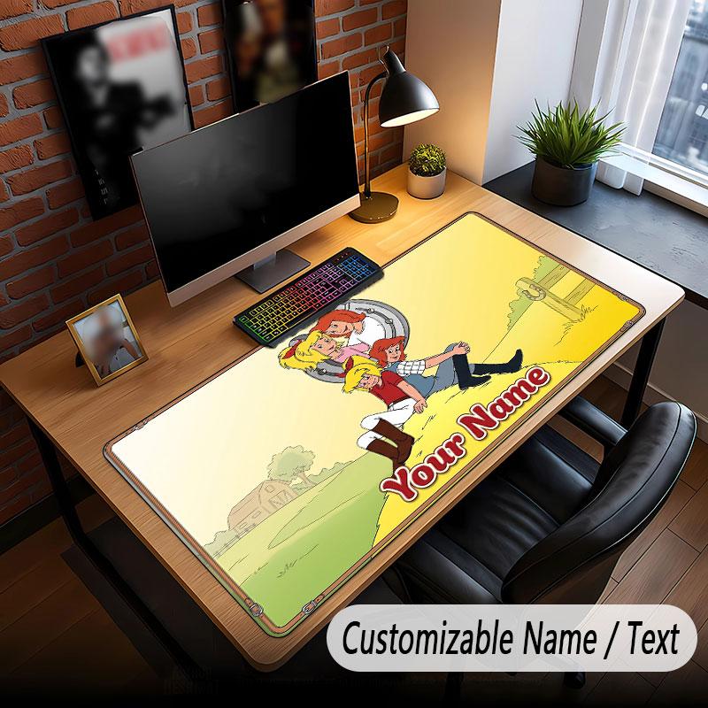 Custom Name Text Big Mouse Pad,Bibi Blocksberg Soft Non Slip Extended Desk Mat For Home Office