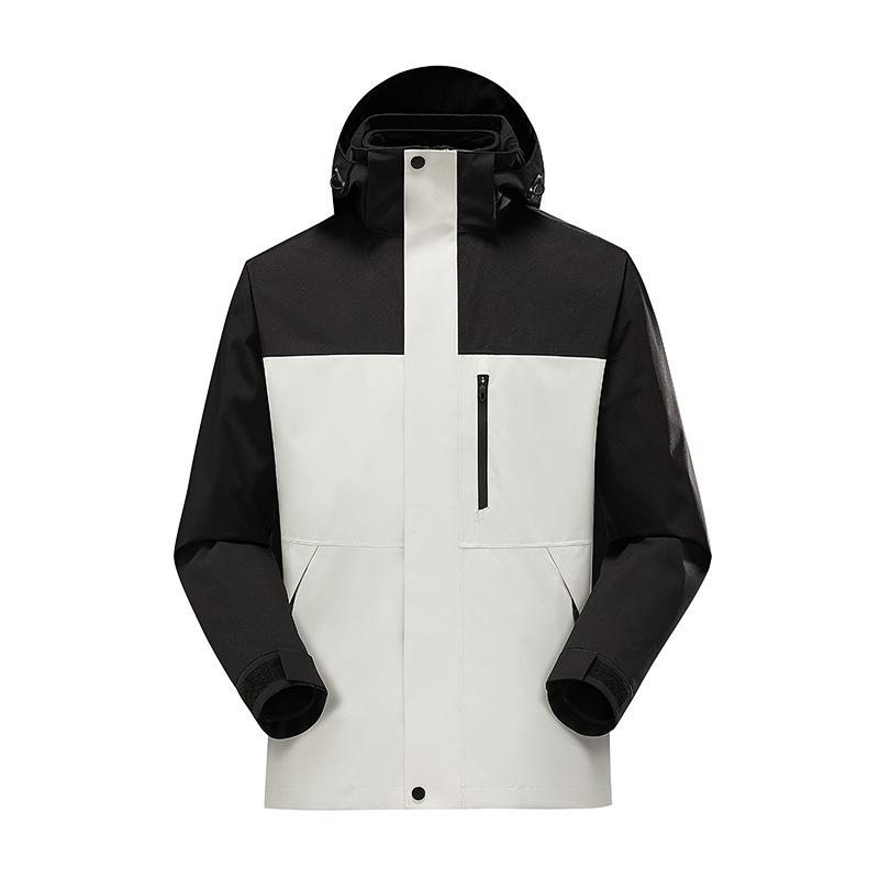 Men's & Women's Three-in-One Hooded Outdoor Jacket - Autumn/Winter Color Block Coat