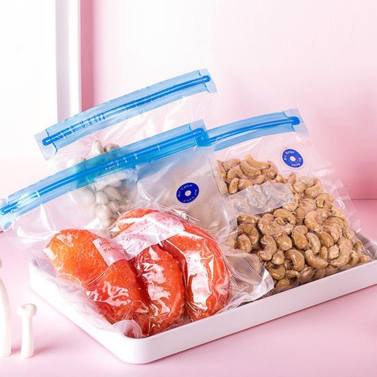 10 ks Opakovaně použitelných vakuově uzavíratelných sáčků Potravinářské kvality Bez BPA Odolné proti úniku Přenosné Snadno použitelné Vakuové skladovací sáčky