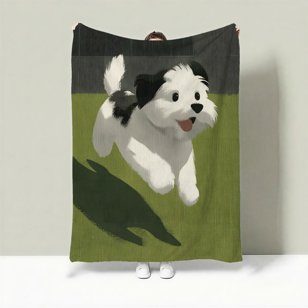 Art R-Retro Animal Characters Throw Lightweight 240g Flannel Blanket Soft Skin-friendly for Summer Cooling 75X95CM