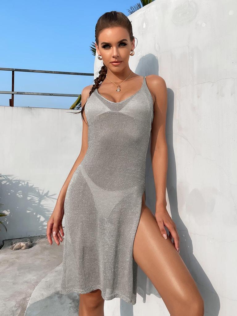 2024 Sexy Knit Beach Jacket: European & American Sunscreen Bikini Cover-Up