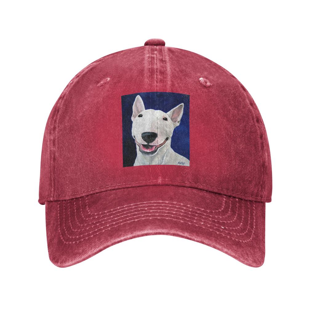 Bull Terrier Unconditional Denim Fabric Cap Casual Baseball Caps Adjustable Hat Summer Unisex Baseball Hats
