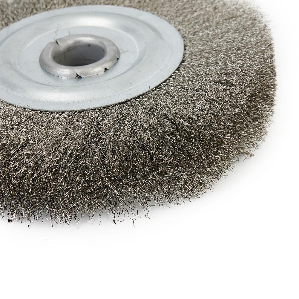 5inch Crimped Stainless Steel Wire Wheel Brush Bench Grinder Abrasive Tool 16mm Hole For Deburring Rust Cleaning Polishing