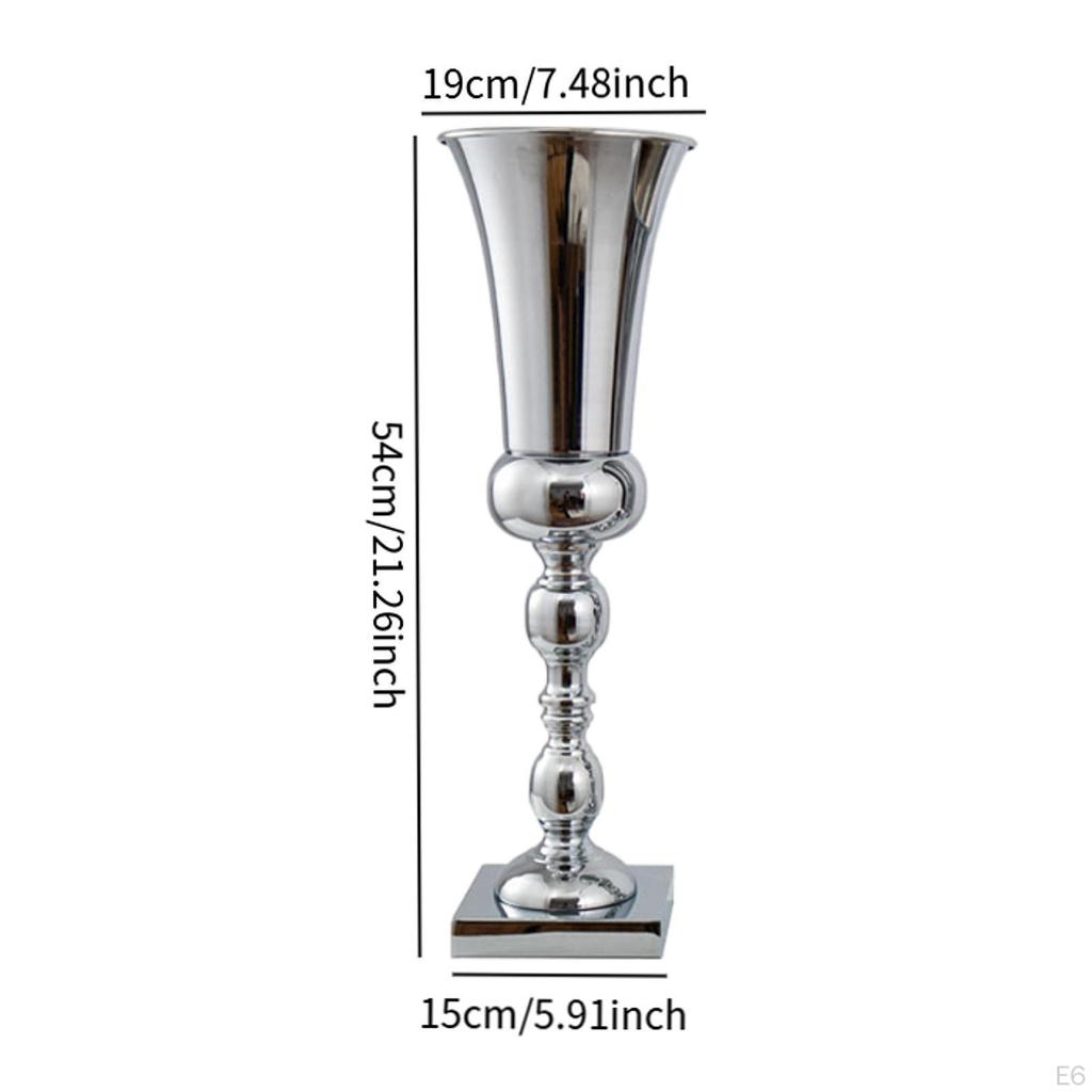 Centerpiece Flower Vase Metal Tabletop Stand European Elegant Trumpet for Event