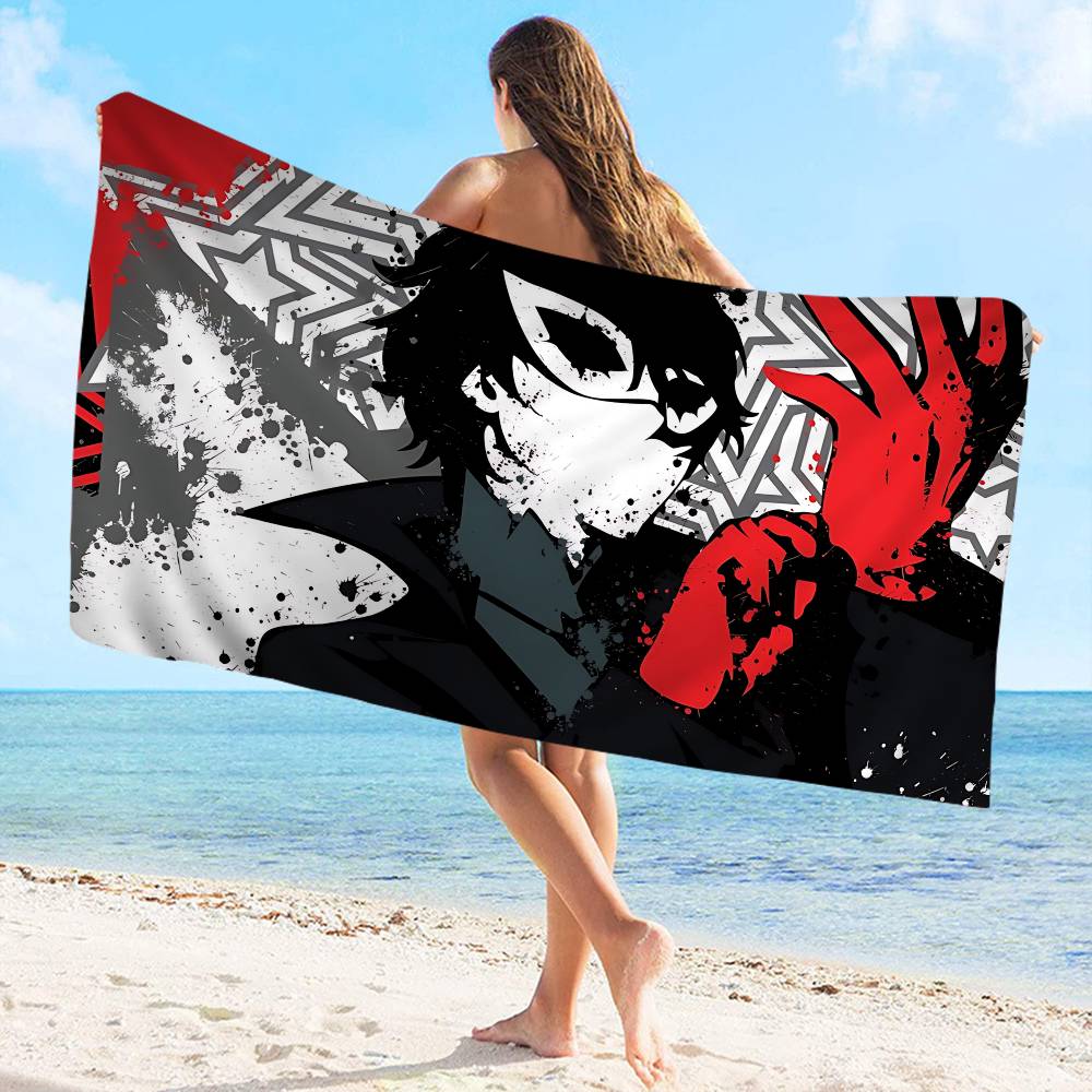 Popular games P-persona-A 5 Beach Towel Colorful Bath Towels for Girl Microfiber Quick Dry Custom Sand Free Beach Spa Gym Pool