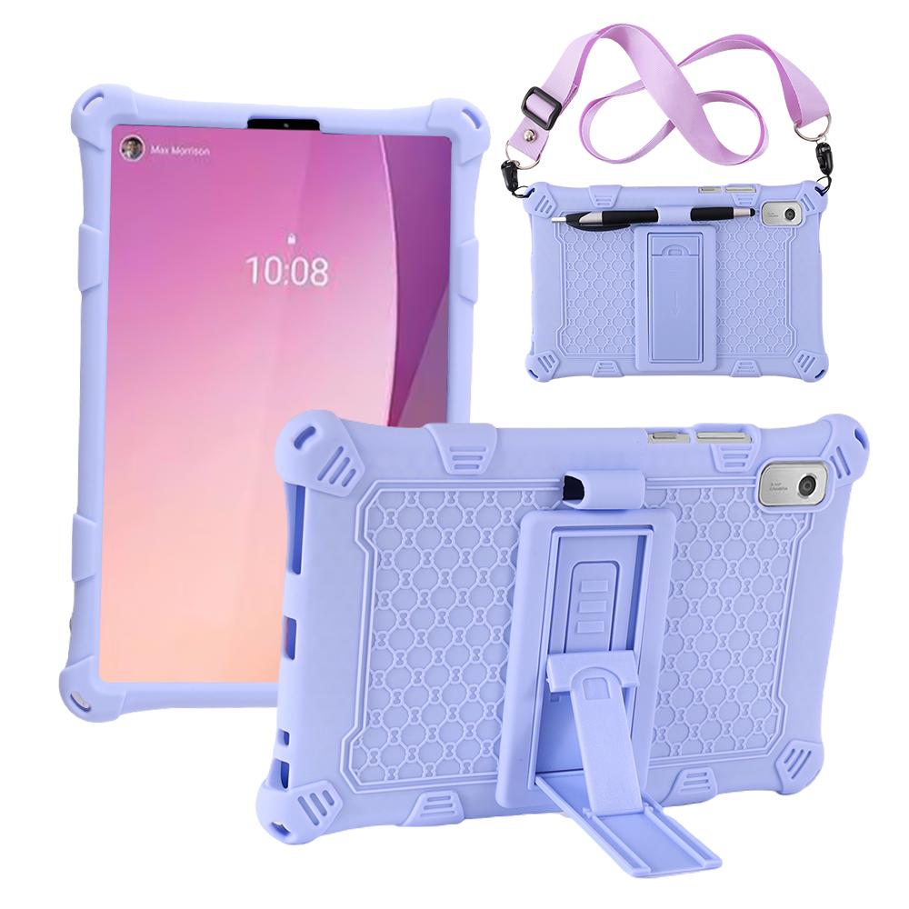 For Tab M9 TB-310FU Soft Bubble Case Kids Shockproof Kickstand Tablet Cover Funda Capa Coque With Shoulder Straps