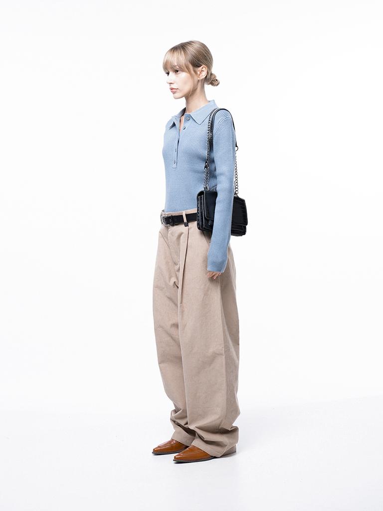 Chaenseseunoi Corduroy One-Tuck Wide Pants - Beige /M243Pt01Bew