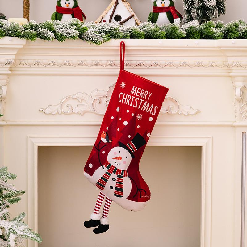 

Colorful Christmas Ornaments: Santa Claus & Snowman Stockings, Gift Bags, Red & Green Hanging Stockings