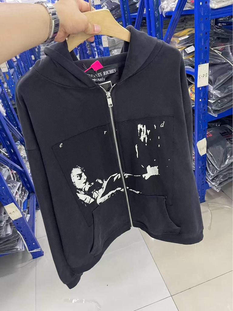 Rich Kids Vintage Poet Print Hoodie - Washed Trendy Style