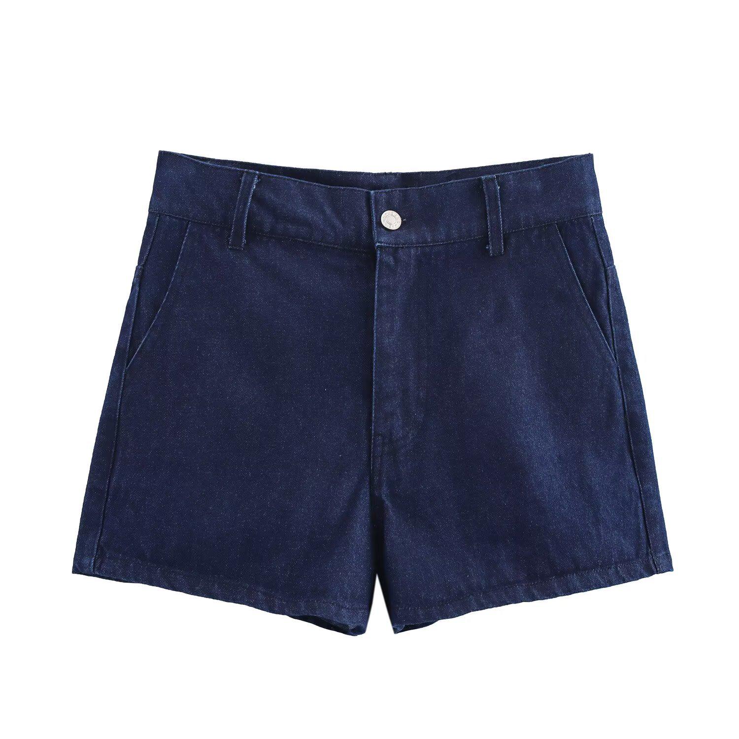 

Весна 2025 Женский комплект в европейском и американском стиле: куртка с карманами и шорты Extra Small