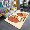 Cute Cartoon Bear Holding a Tomato Design Rug Suitable for Use As an Anti-slip Game Mat for Living Room and Bedroom Sofas