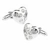 Cufflink Specialty Store CUFF Silver Heart Crystal Cufflinks Cufflinks Cufflinks N00193