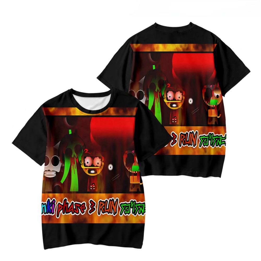 Fashion Streetwear Summer Sprunki Game 3D Printed T-Shirts Men Women Oversized Short Sleeve T Shirt Male Tees Tops Man Clothing
