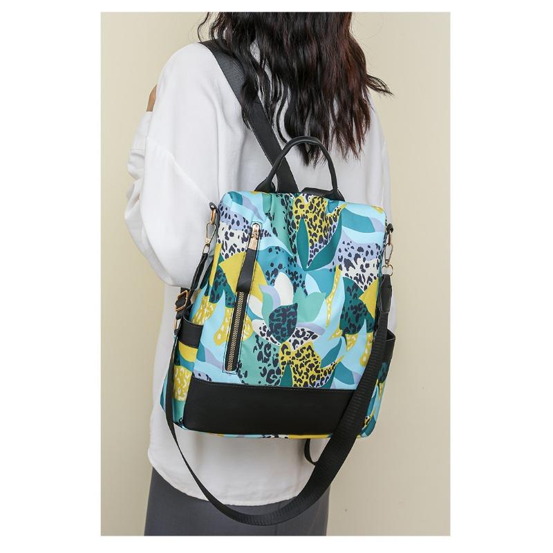 Plecak z tkaniny Oxford z nadrukiem dla kobiet, lekka torba podróżna na co dzień dla kobiet, plecak dla kobiet