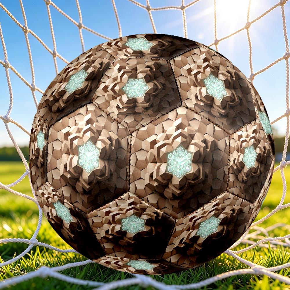 1pc Diamond Hexagon Themed Soccer Ball, Size 5, Lightweight PVC Material, Outdoor Training Soccer Ball Gift. q62272