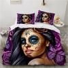 Bedding Set Digital Print Comfortable Duvet Cover for Home Bedroom Decoration, 1 Duvet Cover and 2pillowcase with Zippers