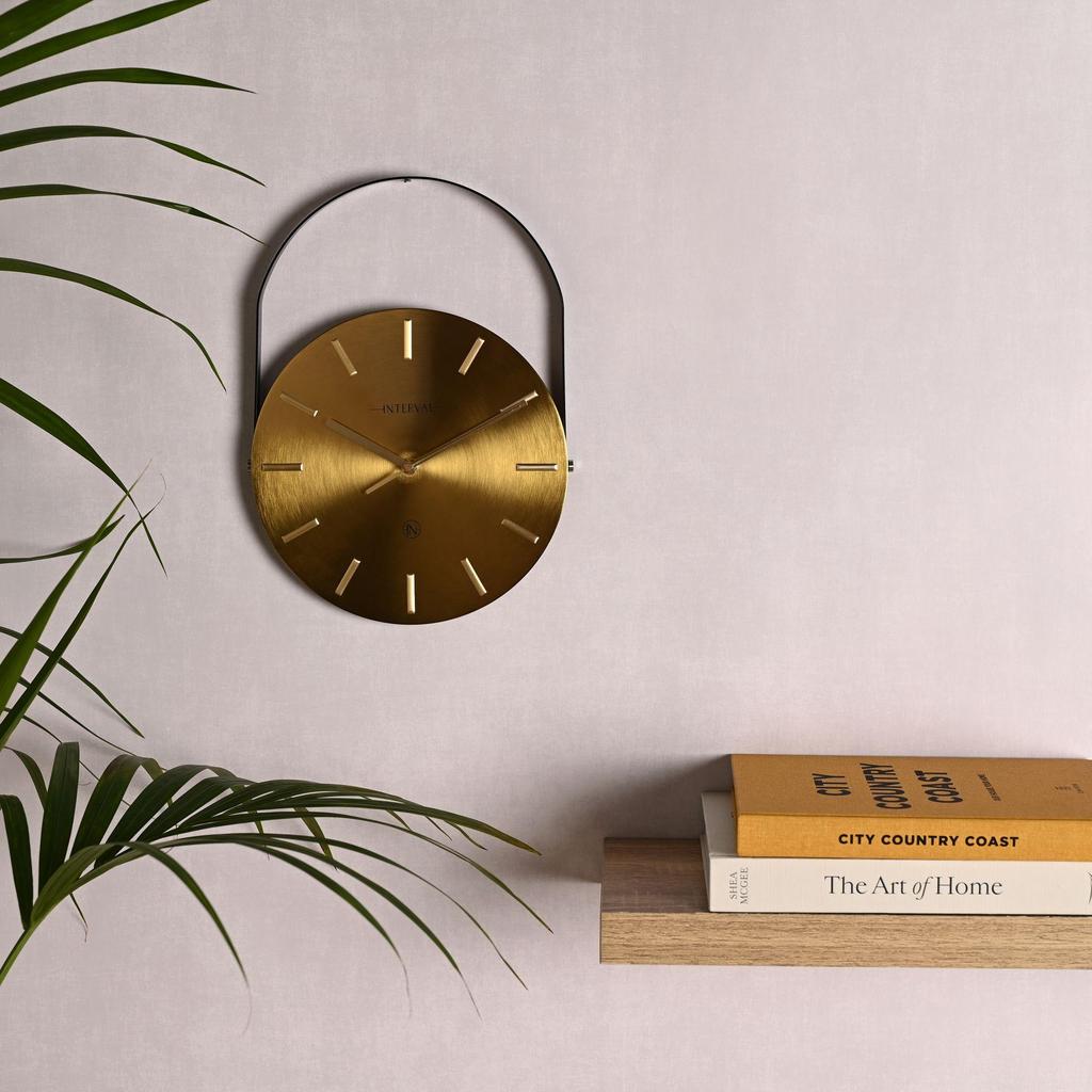 Interval Hanging Wall Clock - Gold