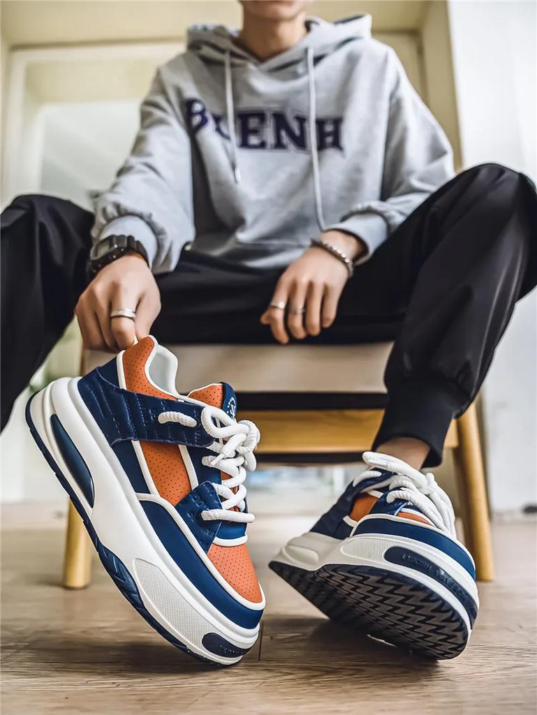 Modne Casualowe Buty Mokasyny Męskie Skateboard Sport i Rekreacja Miękkie i Wygodne Antypoślizgowe Wiosna i Jesień Gruba Podeszwa