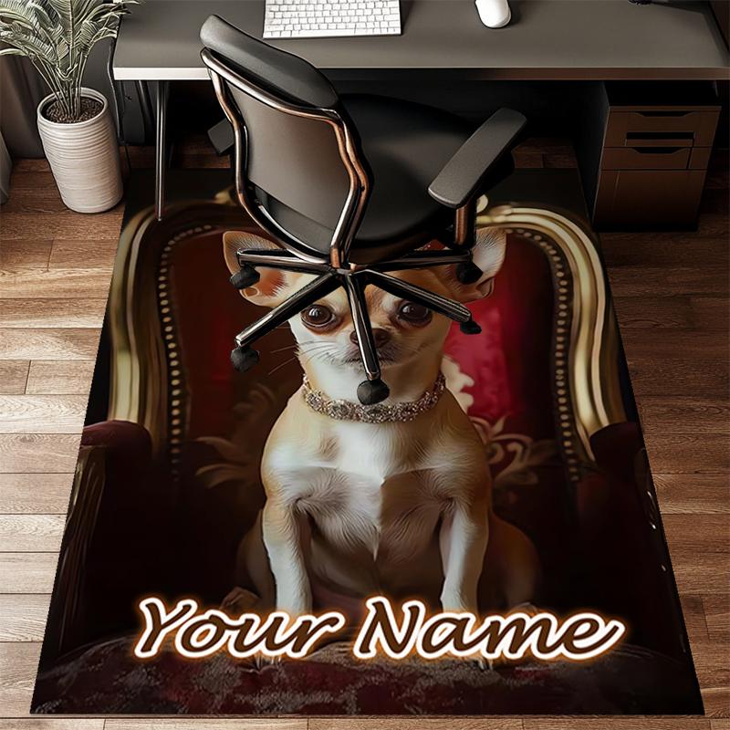1PC Custom Name Royal Canine Majesty Theme Floor Mat Ideal for Living Room, Game Rooms, Office, Bedroom Floor Mat Playful Design