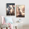 Tier Niedlicher Babyfuchs Rosa Cartoon-Drucke Poster Leinwandmalerei Moderne Wandkunst Bilder für Wohnzimmer Schlafzimmer Heimdekoration