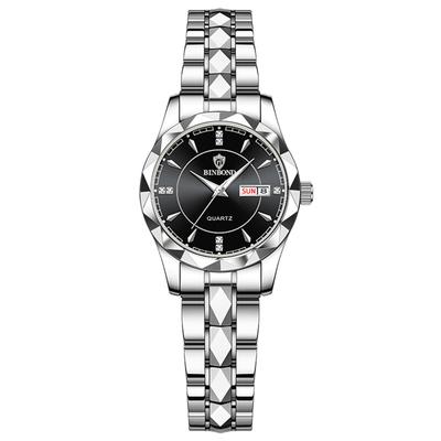Watch Silver Analog Simple Day of the Week Calendar 3ATM Waterproof Casual Business Stainless Steel Strap Ladies Watch Day Christmas Present Women's -
