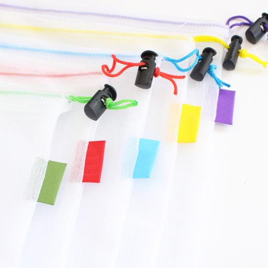 5 szt. Wielokrotnego użytku Siatkowe Torby na Warzywa i Owoce ze Sznurkiem Zamykanym Można Prać Lekka Saszetka