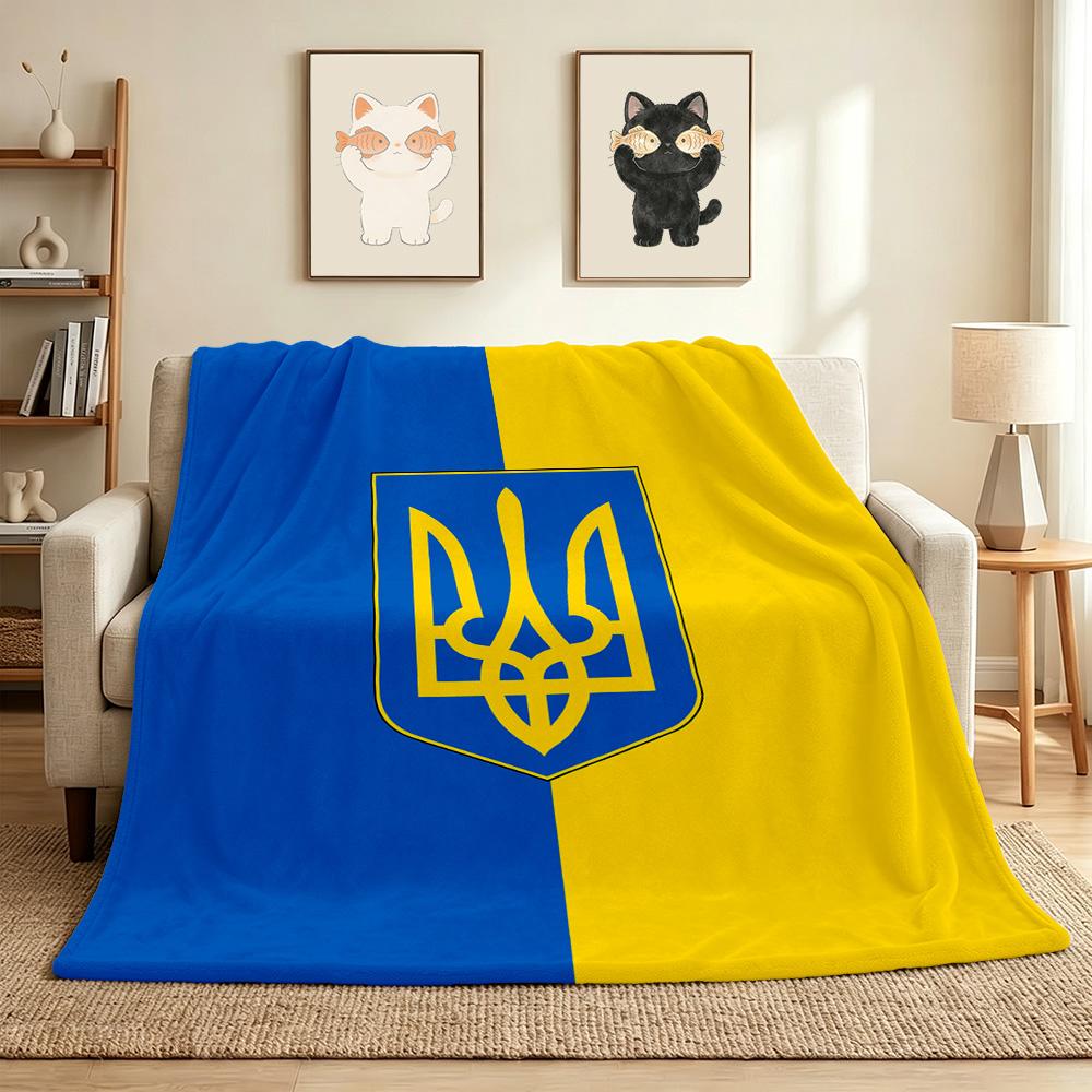 Ukrainian Flag Flannel Blanket Throw Blanket Soft Warm Sofa Bed Camping home Decor Unique Christmas Gift C9262068