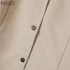 ZANZEA Set completo casual a due pezzi con camicetta e pantaloni da donna