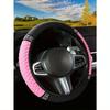 1pc Fashionable Durable Shiny Soft Leather Car Steering Wheel Cover - Anti-Slip, Heat-Resistant and Cold-Resistant Protector