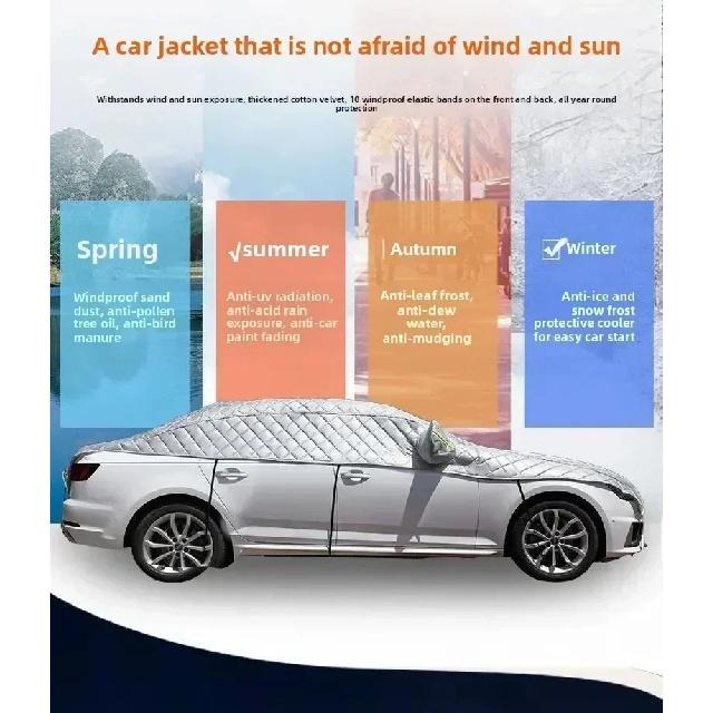 Funda Completa para Coche Anti-Granizo Exterior Impermeable, Protector Solar y a Prueba de UV, Algodón Universal Adecuada para Diversas Condiciones Climáticas Adversas
