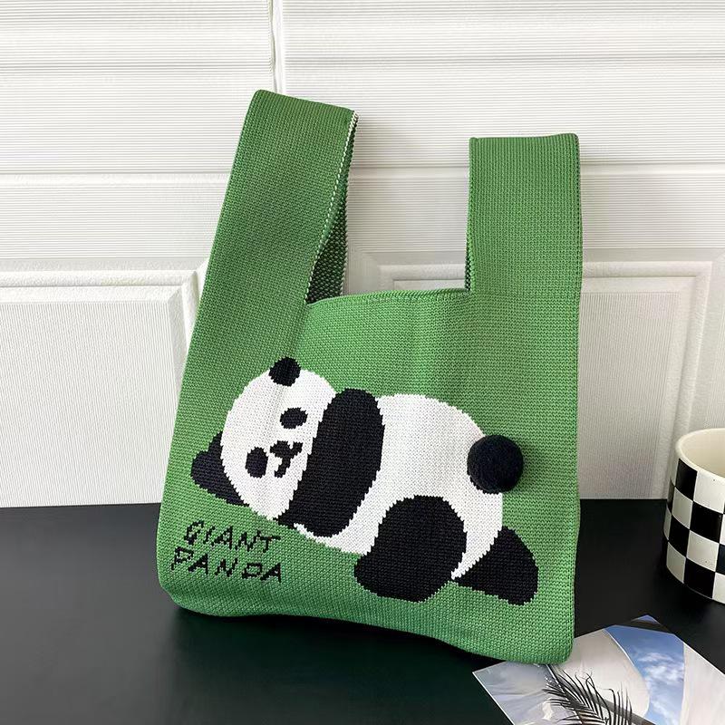 Cartoon Souvenir Hand-Carry Tote: Knitted Bag for Gifts, Candy, or Travel – Stylish and Spacious