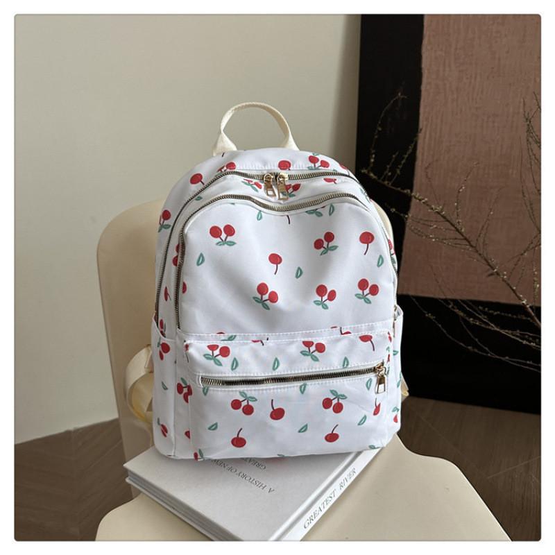 Butterfly Flower Cherry Print Casual Womens Backpack With Large Capacity For Daily Use