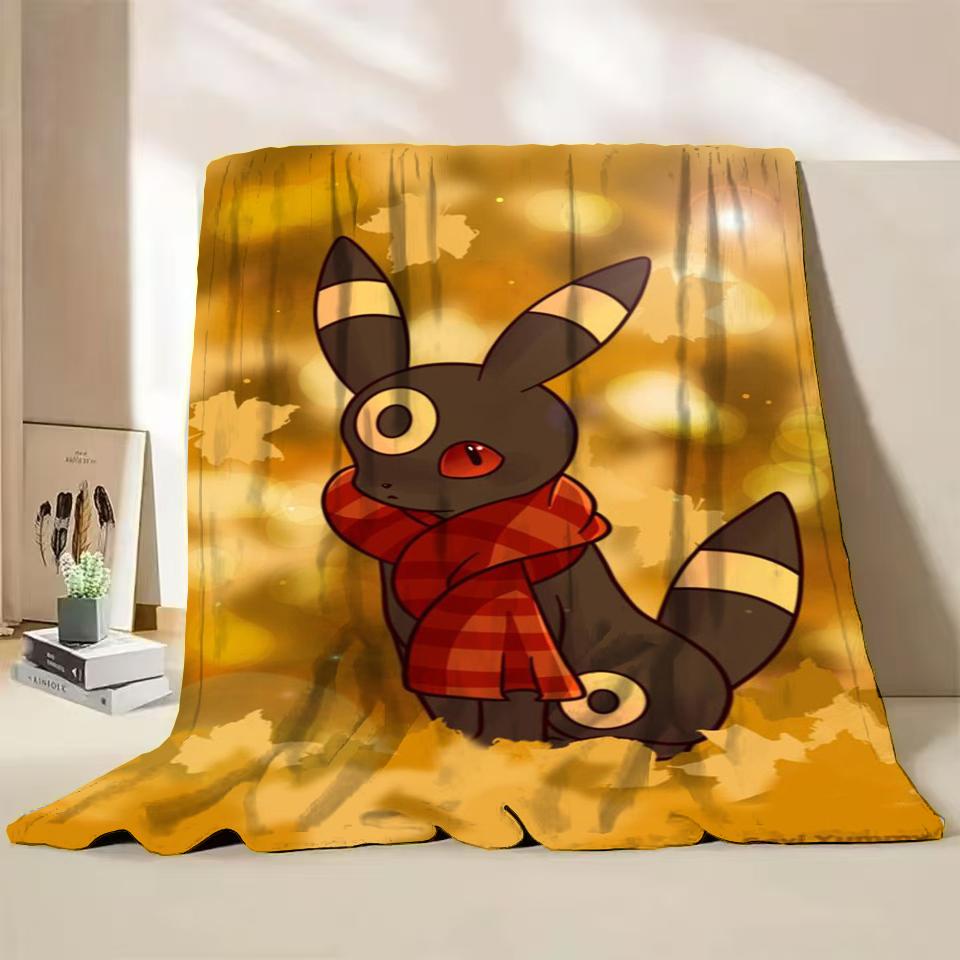 Pokémon Evoli Flanell-Kuscheldecke für Bett Sofa Zuhause Schlafzimmer Büro Reisen Kinder-Überwurfdecke Kinder Winter Warm Weich Geschenke