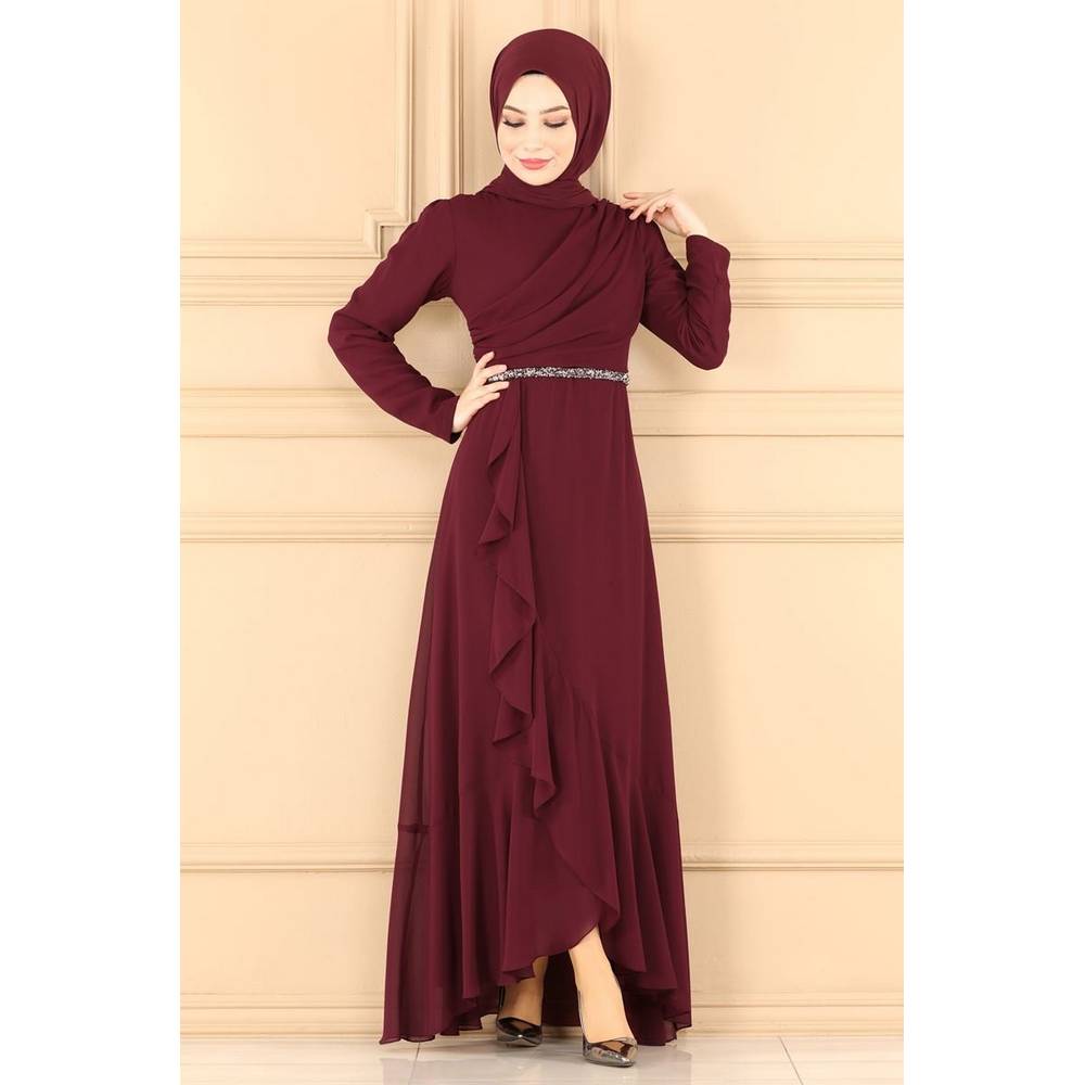 

Женская одежда Вечернее платье из шифона с поясом