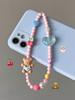 Cute Teddy Bear Mobile Phone Chain Original Design Fresh And Youthful Girl Heart Instagram Style Pink Cherry Heart Beading, Ni