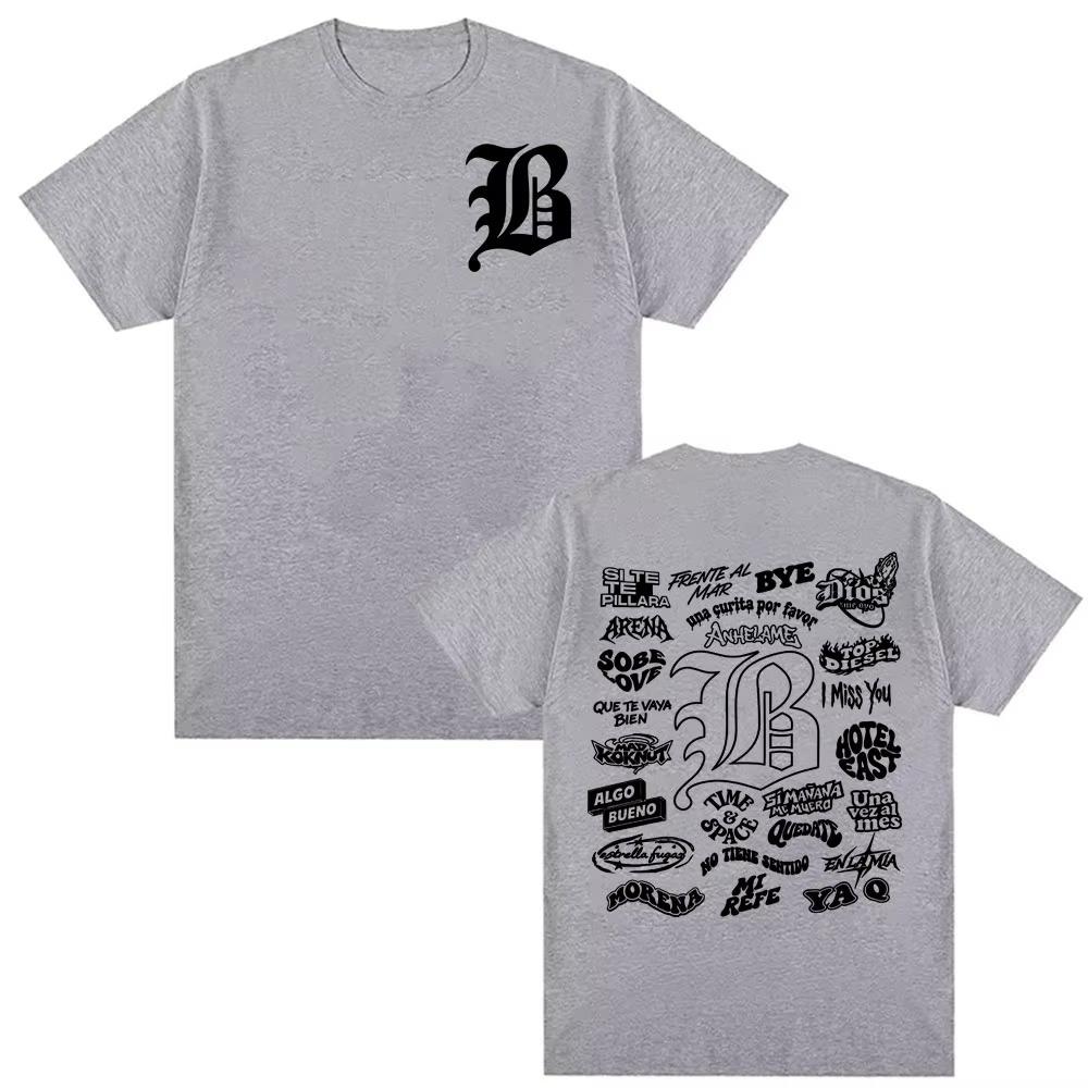 Rapper Beele Borondos Letter Print Mens Fashion Vintage Hiphop Trend 2026 Spring summer new Pure Cotton Tshirt y2k ins
