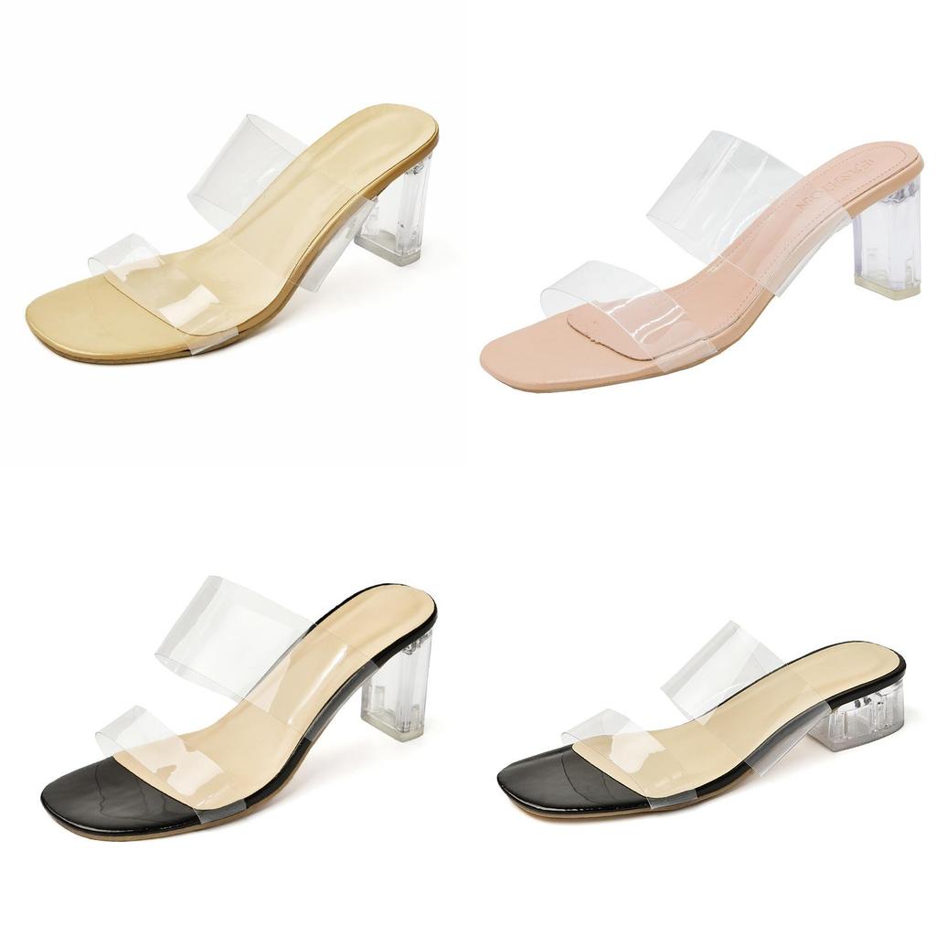Summer Transparent High Heel Sandals With Pvc Sole For Adult Women