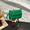 Pu Saddle Bag With Solid Color Design For Daily Casual Women