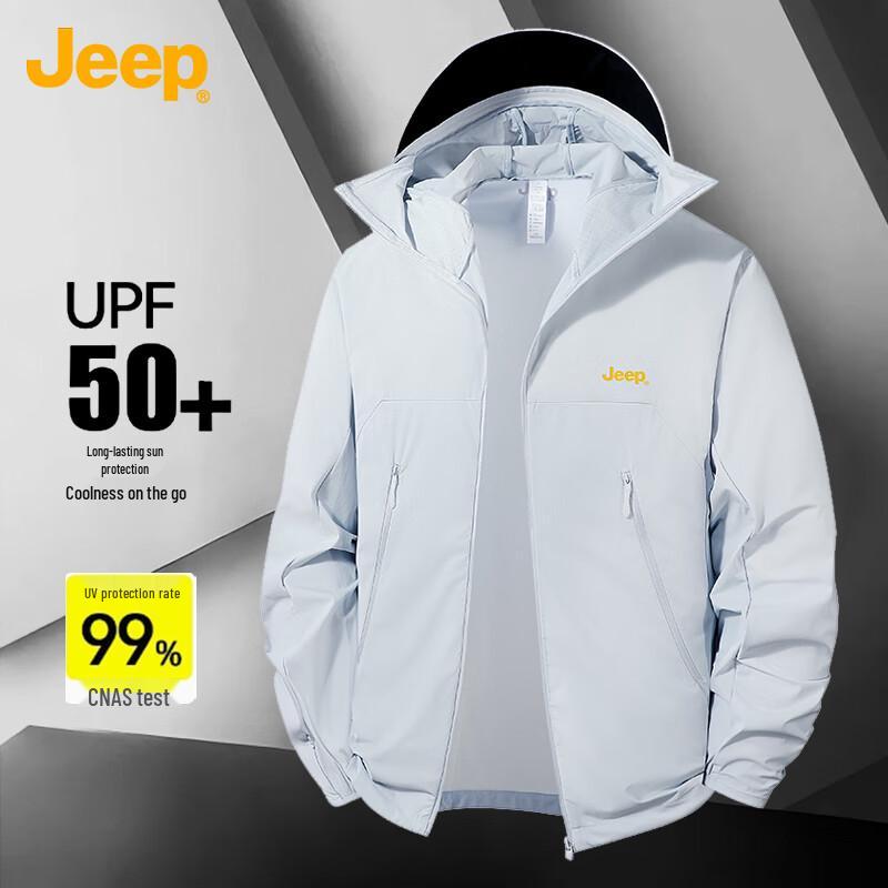 

JEEP Men s UPF50+ Hooded Sun Protection Jacket 4XL