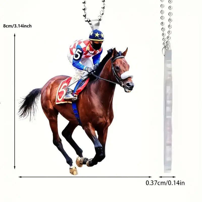 Fashionable Horse Acrylic Riding Enthusiast Car Decor Hanging Accent For Modern Vehicle Interiors