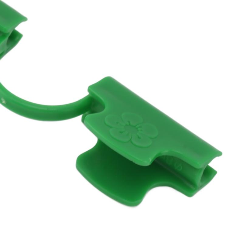 50Pcs Greenhouse Clamp PE Plastic 2 Head Plant Film Clamp Soil Sheet Clip For Horticulture 8mm / 0.31in
