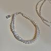 PANJBJ 925 Sterling Silver Double Layer Pearl Bracelet for Women Girl Design Bead Korean Sweet Jewelry Dropshipping