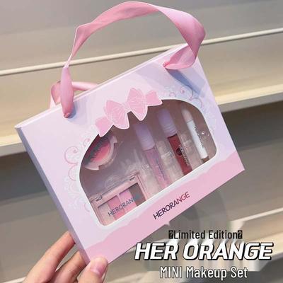 HERORANGE Mini Makeup Kit: Matte Blush, Eyeshadow, Lip Gloss, Eyeliner Set