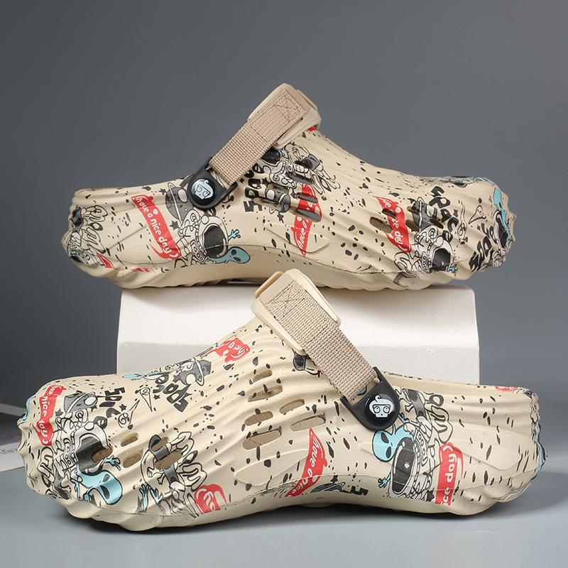 

Hole shoes men s large size 47 summer new corrugated outdoor non-slip beach bag head premium cool slippers 47