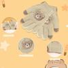 Umeloeo Mittens with Bear Cute and Thick Knit Gloves for Fall and Perfect for Snow Cold and Windproof and Elementary for Boys and Ages Size Ages Kids'