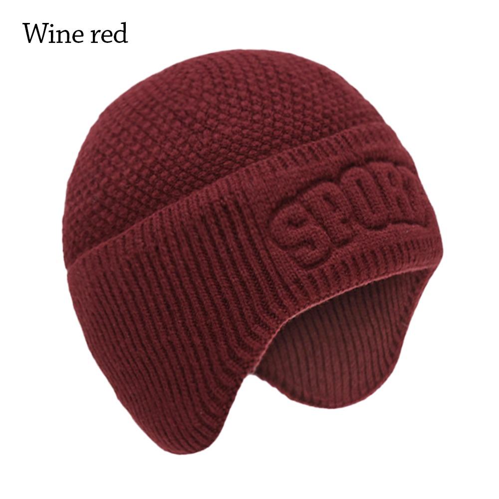 Weiche Ohrenklappenmütze Winddichte Strickmütze Outdoor-Wintermütze für Männer