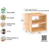 2-compartment Shelf, Wood, 36.2cm